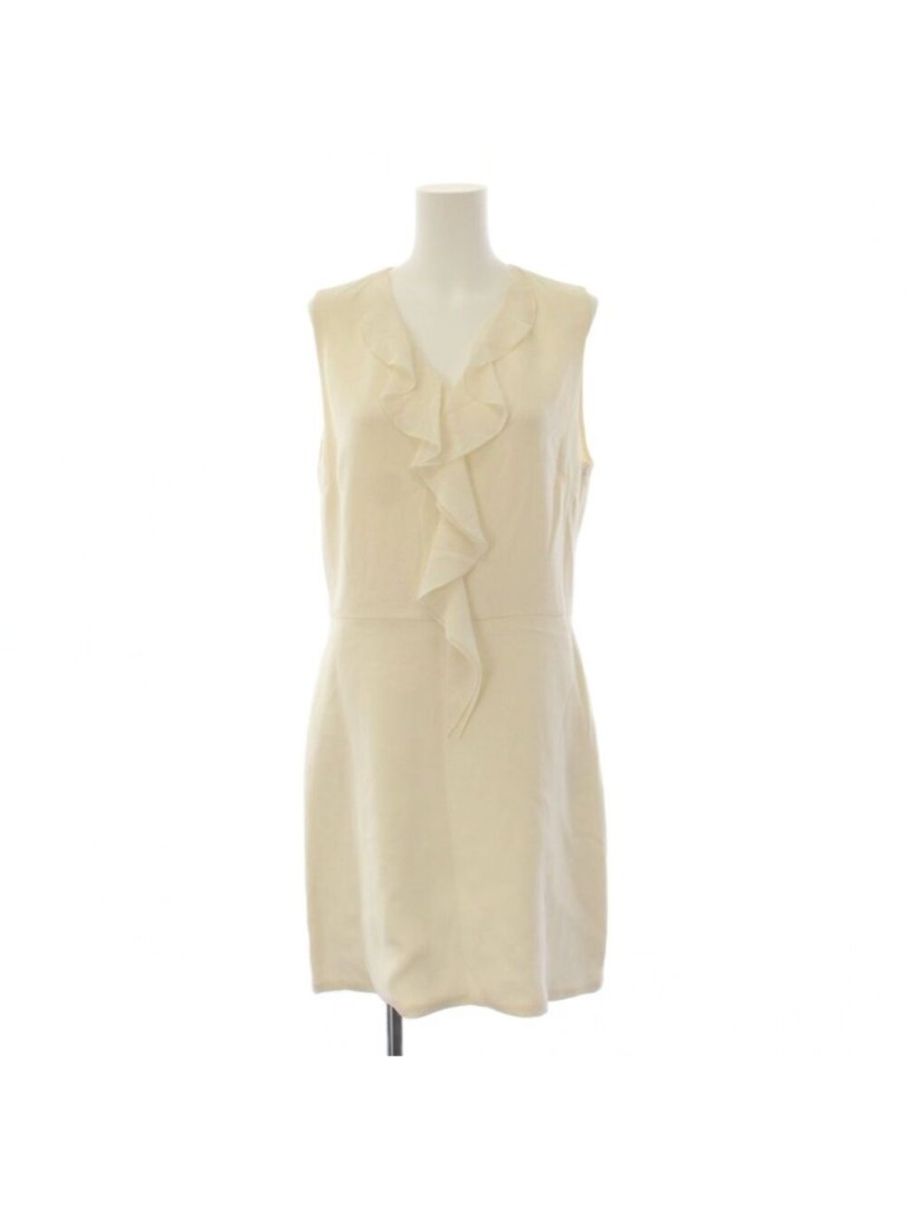Dior Silk Ruffle Dress Knee-length Sleeveless White